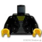レゴ パーツ ばら売り #973pb2828c01 トルソー - ボーダーシャツとライダースジャケットの女性：ブラック | LEGOの部品