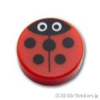  Lego детали продажа поотдельности #98138pb177 раунд плитка 1 x 1 - божьи коровки : красный | LEGO. детали 