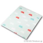 レゴ パーツ ばら売り #blankie03pb08 デュプロ ブランケット 5 x 6 - 赤と青の雲：ホワイト | LEGOの部品