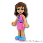 レゴ フレンズ ミニフィグ フレンズ オリビア - ダークピンクのショートパンツ  |LEGOの人形