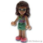 レゴ フレンズ ミニフィグ フレンズ オリビア - サンドグリーンのスカート/サンドグリーンのトップ  |LEGOの人形