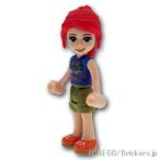 レゴ フレンズ ミニフィグ フレンズ ミア - オリーブグリーンのショーツ/幾何学模様のトップ  |LEGOの人形