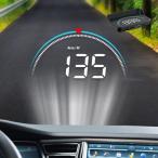 HUD ヘッドアップディスプレイ スピードメーター OBD2 ディスプレイ 後付け 自動車用 多機能 水温計 アラーム フロントガラス照射 反射投影 OBDII 追加メーター
