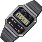 CASIO カシオ スタンダード デジタルモデル ボーイズサイズ ガンメタメタルベルト 海外モデル A100WEGG-1A2