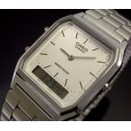CASIO アナログ&デジタルモデル カシオ AQ-230A-7D ホワイト文字盤 メタルバンド 海外モデル