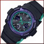 CASIO G-SHOCK カシオ Gショック ソーラー電波腕時計 メンズ アナログデジタルコンビモデル ブラック/パープル/グリーン 海外モデル AWG-M100SBL-1A
