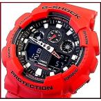 CASIO G-SHOCK カシオ Gショック アナデジ メンズ腕時計 レッドラバーベルト 海外モデル GA-100B-4A