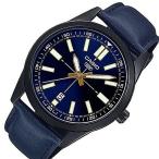 Yahoo! Yahoo!ショッピング(ヤフー ショッピング)CASIO Standard カシオ スタンダード メンズ腕時計 ブラックケース ネイビー文字盤 ネイビーレザーベルト海外モデル MTP-VD02BL-2E
