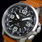 SEIKO PROSPEX セイコー プロスペックス 自動巻 メンズ腕時計 ブラウンレザーベルト ブラック文字盤 海外モデル SRPA75K1