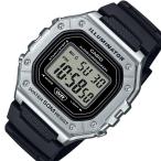 CASIO Standard カシオ スタンダード アラームクロノ メンズ腕時計 デジタルモデル シルバーケース ブラックラバーベルト 海外モデル W-218HM-7A