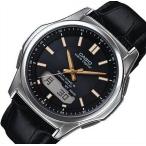 ショッピングCASIO CASIO Wave Ceptor カシオ ウェーブセプター メンズ腕時計 ソーラー電波腕時計 ブラック文字盤 ブラックレザーベルト 国内正規品 WVA-M630L-1A2JF