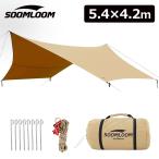 ヘキサタープ テント Soomloom スームルーム Adranus4.2mx5.4m タープテント TC素材 焚き火可 ポリコットン ファイアプレイス 遮熱性 耐火性 サンシェード