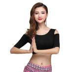  женский Berry Dance tops футболка раунд шея Land шея короткий рукав одноцветный короткий стрейч sexy простой урок 