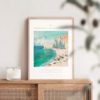 アートポスター エトルタ：ビーチとファレーズ・ダモン 海 自然 絵画 風景画 キャンバスパネル アートパネル インテリア おしゃれ 特大 AP231