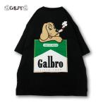 GALFY ガルフィー 半袖Tシャツ 142030 アップリケ刺繍 &プリント ガルボロ Tシャツ ストリート B系 犬 ロゴ  ブラック
