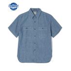 バズリクソンズ/BUZZ RICKSON'S 半袖シャツ BR35856 ブルーシャンブレー ミリタリー ワークシャツ/BLUE CHAMBRAY WORK SHIRTS ブルー