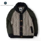 HIMALAYAN CLIMBER'S HAND-KNIT/ヒマラヤン・クライマーズ・ハンドニット カウチン HCK-F02 手編み色切替ショ−ル カ−ディガン チャコール杢