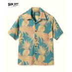 SUN SURF サンサーフ COTTON × LINEN アロハシャツ SS39285 “ISLAND PINEAPPLE”コットンリネン・半袖オープンシャツ ブルー