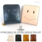 ショッピングmiddle 牛革 スマイル ミドル ウォレット 日本製 TIDEWAY NUME SMILE OR CRYING MIDDLE WALLET ヌメ 二つ折り財布