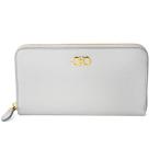 ショッピングフェラガモ 並行輸入 フェラガモ 長財布(ラウンドファスナー) FERRAGAMO ガンチーニ 22O009 760964レディース ライトグレー 灰色