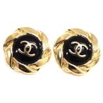 CHANEL シャネル ピアス GOLD/NOIR ボタンモチーフ ゴールド金具 AB8733