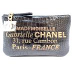 CHANEL シャネル ミニポーチ カーフスキン NOIR/GOLD ゴールド金具 AP0390