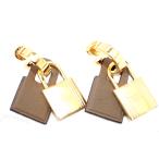 HERMES エルメス オーケリー ピアス SWIFT/ゴールドプレーテッド ETOUPE ゴールド金具 H078851