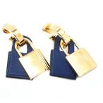 HERMES エルメス オーケリー ピアス SWIFT/ゴールドプレーテッド DEEP BLUE ゴールド金具 H078851