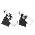 HERMES エルメス オーケリー ピアス SWIFT/パラディウムプレーテッド NOIR シルバー金具 H078851