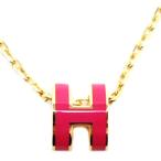 HERMES エルメス ミニポップHネックレス ゴールドプレーテッド ROSE EXTREME ゴールド金具 H147992
