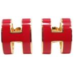 HERMES エルメス ポップHピアス ゴールドプレーテッド ROUGE VIF ゴールド金具 H608001