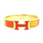 HERMES エルメス クリックH ブレスレット ゴールドプレーテッド RAINBOW ORANGE PMサイズ ゴールド金具 H700007