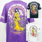 ピークドイエロー半袖Tシャツ PYT-214 骸骨 アメカジ バイカー ロック お姉ちゃん 和柄