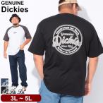 ディッキーズ Tシャツ 半袖 メンズ 大きいサイズ ロゴ プリント×刺繍 クルーネック トップス プリントT TEE GENUINE Dickies