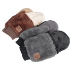 ショッピングミトン 手袋 メンズ 大きいサイズ ミトングローブ  ボア 切り替え 指なし  キングサイズ 裏起毛 防寒 秋 冬 - クリフメイヤー ブラック ブラウン