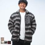 ボアフリース メンズ 大きいサイズ 裏メッシュ 総柄 フルジップ スタンドジャケット アウター ブルゾン 秋冬 防寒 保温 通気性 OUTDOOR PRODUCTS