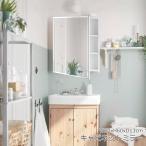 ショッピングキャビネット ミラー キャビネット 壁掛け ミラー 姿見 収納 洗面 鏡 収納付き 化粧鏡 小さい ウォールミラー ドレッサー おしゃれ 60ｘ50ｘ13cm ホワイト 洗面所 トイレ