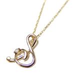 イニシャル ネックレス ダイヤモンド ネックレス 一粒 0.01ct K18 ゴールド 文字 S ダイヤネックレス ペンダント[21]