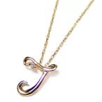 イニシャル ネックレス ダイヤモンド ネックレス 一粒 0.01ct K18 ゴールド 文字 T ダイヤネックレス ペンダント[21]