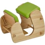 デスクチェア 学習椅子 幅51.5cm ナチュラル×グリーンアップル 木製 合皮 Keepy プロポーションチェア 組立品 猫背 姿勢〔代引不可〕[21]