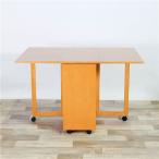 両バタフライテーブル/ダイニングテーブル 単品 〔ナチュラル〕 幅42/80/120cm×奥行80cm×高さ73cm 木製 〔チェア別売〕[21]