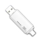 (まとめ) HIDISC USBメモリー Type-C/A 32GB ホワイト HDUF134C32G3C 〔×5セット〕[21]