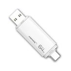 (まとめ) HIDISC USBメモリー Type-C/A 64GB ホワイト HDUF134C64G3C 〔×5セット〕[21]