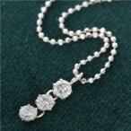 純プラチナ 0.25ct3ストーンダイヤモンドペンダント/ネックレス[21]