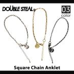 DOUBLE STEAL двойной Steel SQUARE CHAIN ANKLET квадратное цепь ножной браслет почтовая доставка отправка бесплатная доставка 