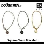 DOUBLE STEAL BLACK ダブルスティール ブラック SQUARE CHAIN BLACELET スクエア チェーン ブレスレット ネコポス便対応可 売り尽くし