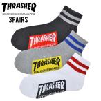 THRASHER スラッシャー ソックス MAG LOGO SOCKS 靴下 クォーターソックス クルーソックス 3足セット 3Pセット TH-SX219 ネコポス便対応可