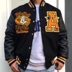 スタジャン アワードジャケット BUDDY オリジナル EAGLES シュニール付き HOLLOWAY VARSITY JACKET アメカジ ブラック × ブラック ワッペン パッチ