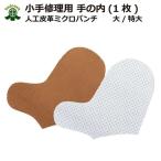 剣道 防具 小手 修理用部品 甲手手の内 人工皮革 ミクロパンチ 茶色/白色 大サイズ 特大サイズ 右又は左1枚 武道園