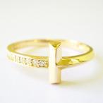 Yahoo! Yahoo!ショッピング(ヤフー ショッピング)指輪 リング イニシャル k18 K18 ダイヤモンド 18金 ゴールド ピンクゴールド ホワイトゴールド ペアリング お揃い レディース アクセ ジュエリー